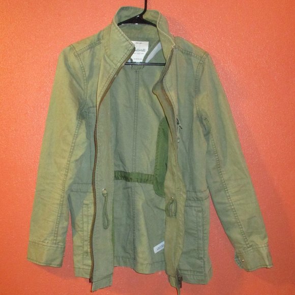 Madewell Woman Medium Military Green Full Zip Multiple Pocket Long Sleeve Jacket - Picture 4 of 7